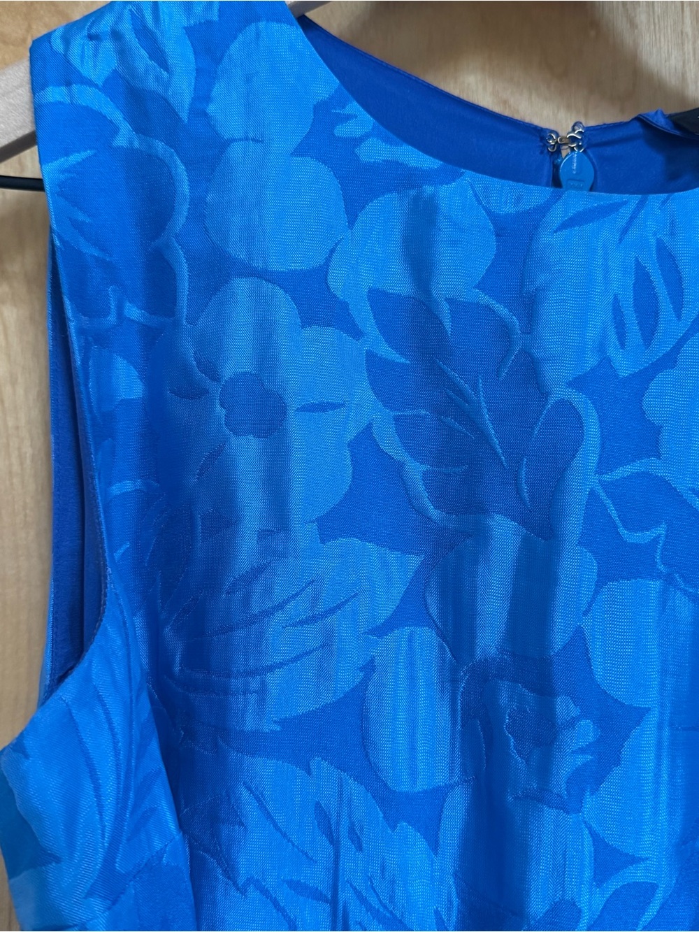 Small Kate Spade Alice Tropical Foliage Bright Blue Floral Brocade Dress - Picture 7 of 14